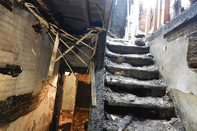 Before-Staircase.-Montana-chicago-home-fire-damage-restoration-project