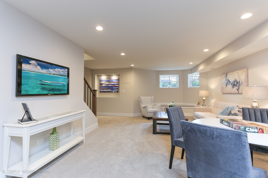 Basement Dining Area, Balmoral Restoration, Chicago