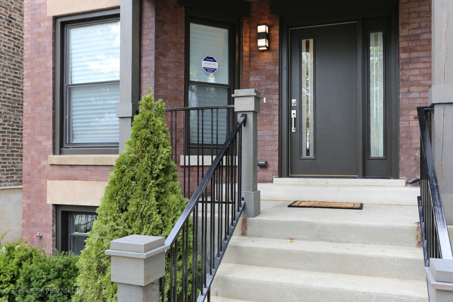 Front Elevation Front Door, Balmoral Restoration, Chicago