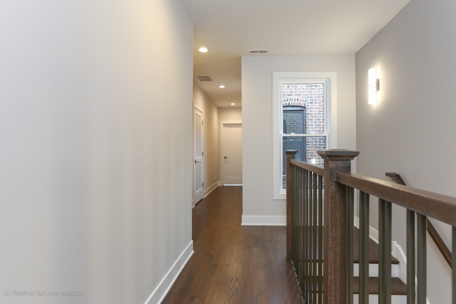 Hallway, Staircase Side View, Balmoral Restoration, Chicago