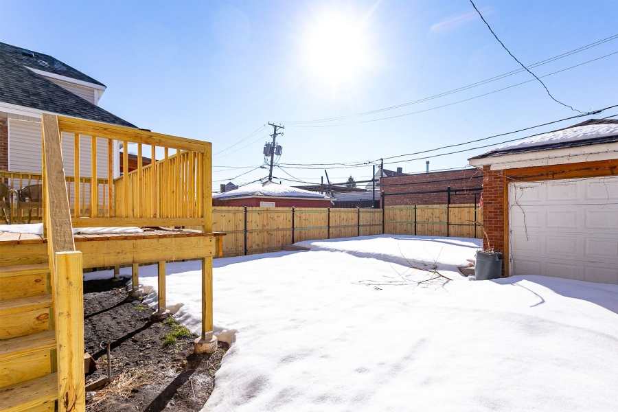 Rear Elevation, Porch, Montana, Chicago Fire Damage Restoration Project