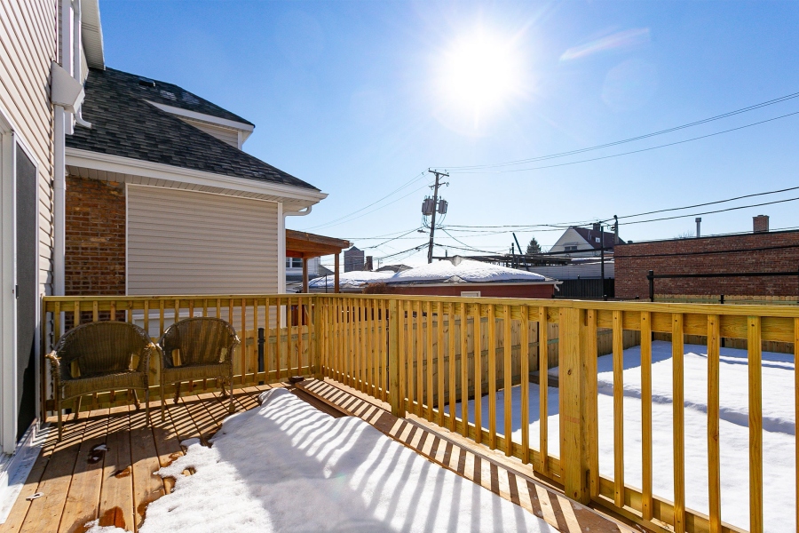 Rear Elevation, Porch, Montana, Chicago Fire Damage Restoration Project